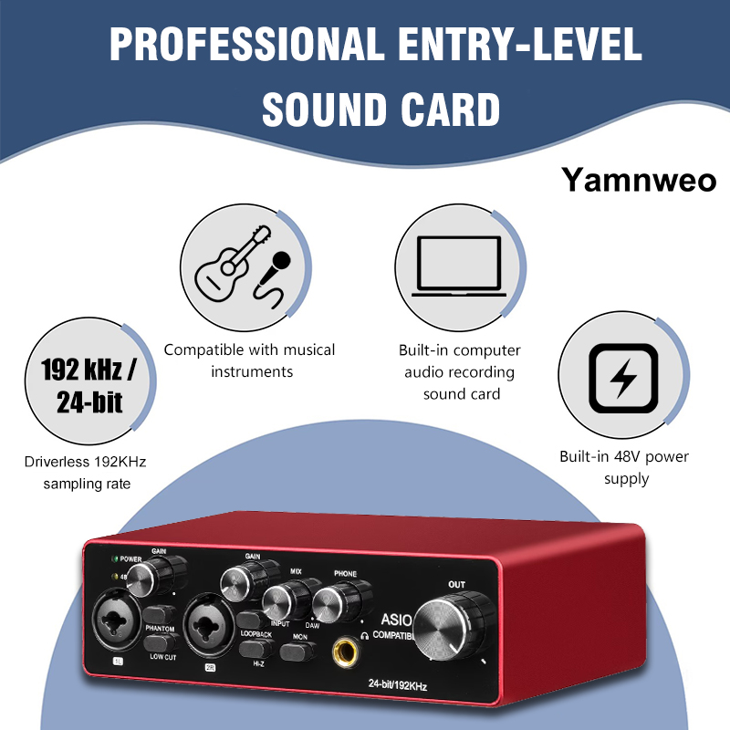 Audio Music Cut - YAMNWEO MD22 อินเทอร์เฟซเสียง USB แบบพกพา 2