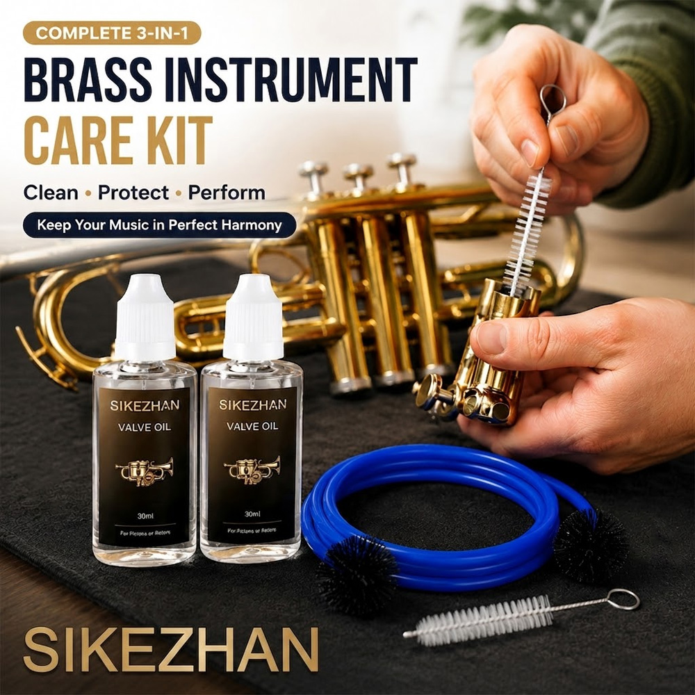 Trumpet Valve Oil - ชุดอุปกรณ์ดูแลเครื่องดนตรีทองเหลือง 30 มล. ชุดแปรงทำความสะอาดวาล์ว น้ำมันหล่อลื่นสำหรับทรัมเป็ต ทรอมโบน