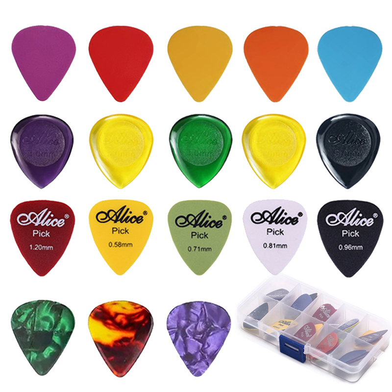 Electric Guitar Pick Pack - ชุดปิ๊กกีตาร์ 30 ชิ้น – แบบเซลลูลอยด์และทรงหยดน้ำ ขนาด