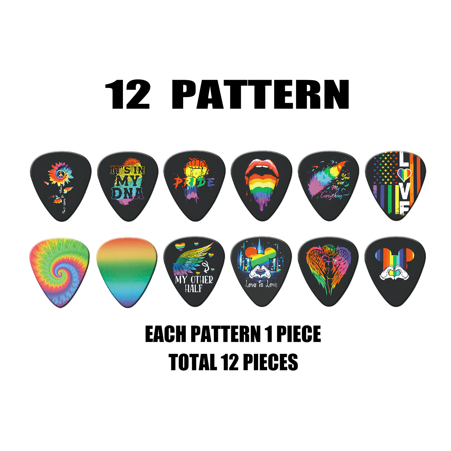 ปิ๊กกีตาร์ 12 ชิ้น ขนาด 0.46 ม - Electric Guitar Pick Pack บทวิจารณ์และราคา
