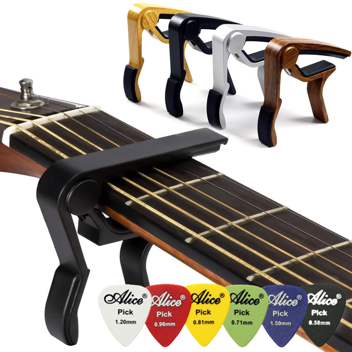 คาโป้กีตาร์แบบเปลี่ยนเร็วโลหะผ - Electric Guitar Pick Pack บทวิจารณ์และราคา