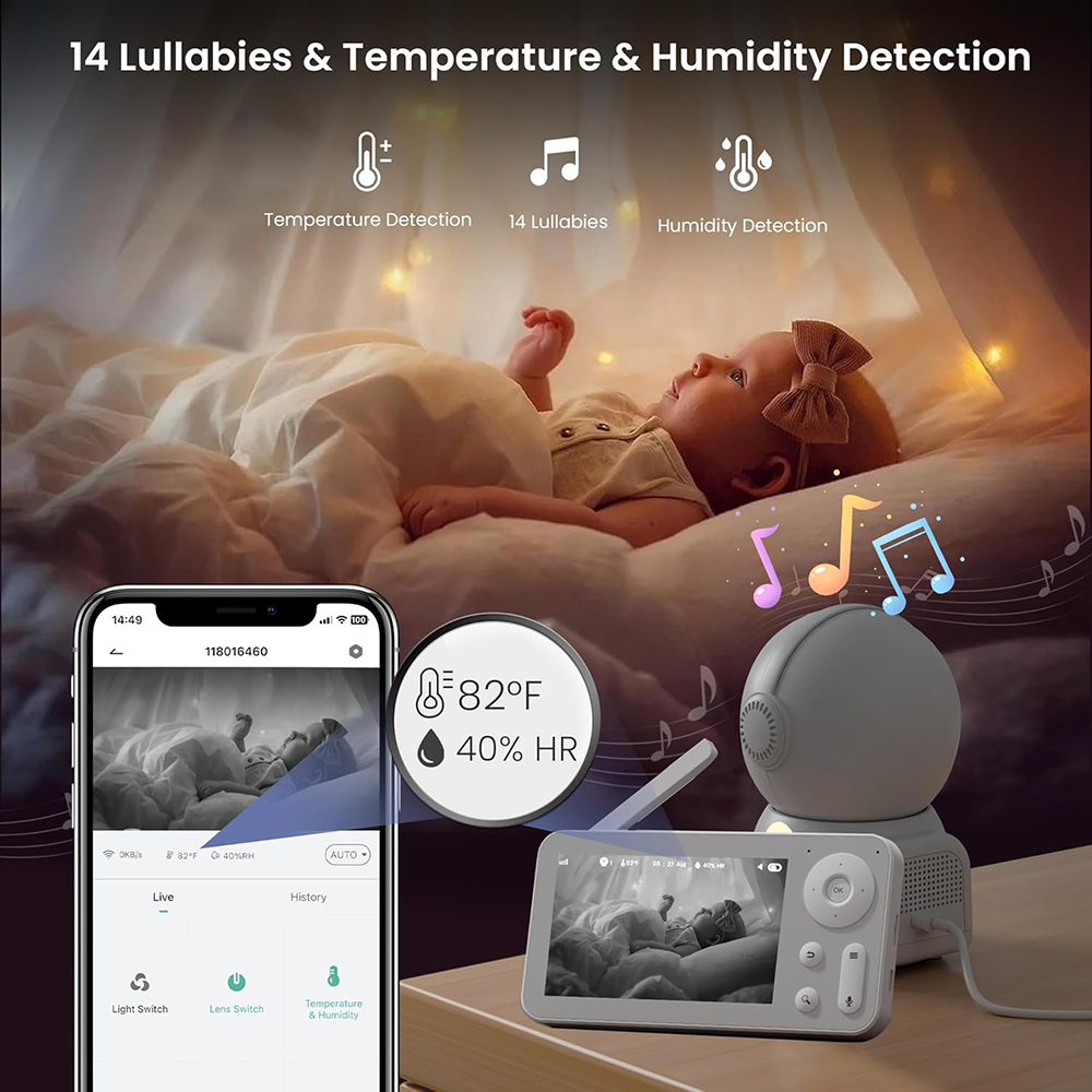 2K Baby Monitor พร้อม 2 กล้องแ - Audio Music App บทวิจารณ์และราคา